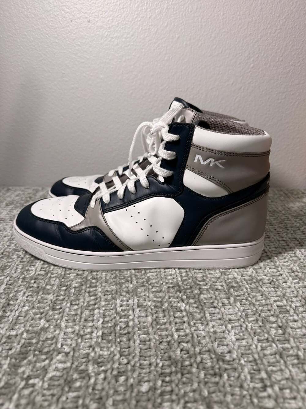 Michael Kors Men's High Top Sneakers Navy White Grey